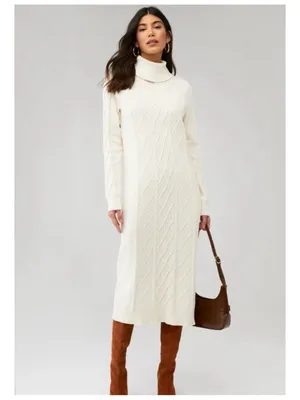 NWT Show Me Your Mumu Montreal Cable Knit Midi Dress Women's M Cream Coastal thumbnail 9