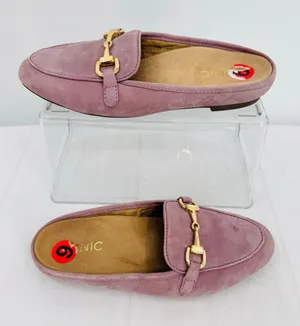 Vionic Lavender Adeline Loafers Slip On Genuine Suede Gold Bit Detail Flats Sz 6 thumbnail 1