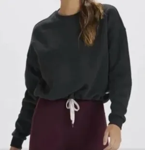 Vuori Restore Drawstring Sweatshirt Sz M Black Grey thumbnail 1
