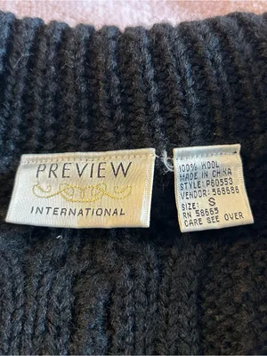 Preview International vintage wool heavy cable knit zip up cardigan sweater S thumbnail 6