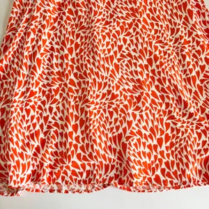 Lulus Love Is In The Flair Red Orange Heart Print Midi Dress Women’s Small NWT thumbnail 7
