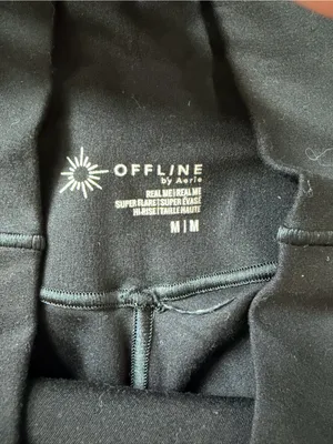 Aerie Offline Real Me High Waisted Crossover Super Flare Legging Black thumbnail 8