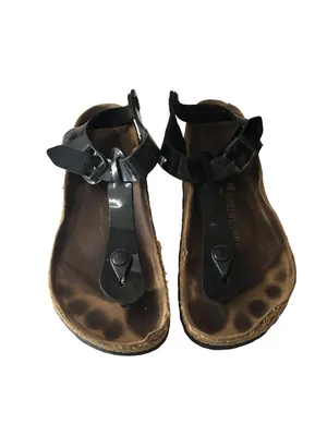 Birkenstock Kairo Thong Sandals Black Patent 36 Women's Size 5 thumbnail 2