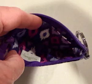Vera Bradley | Lilac Tapestry, zip ID case.  thumbnail 9
