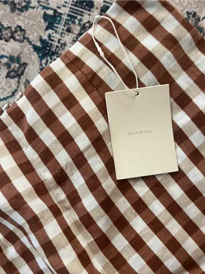 NWT FAITHFULL Valeria Capri Pants in gingham cedar thumbnail 12