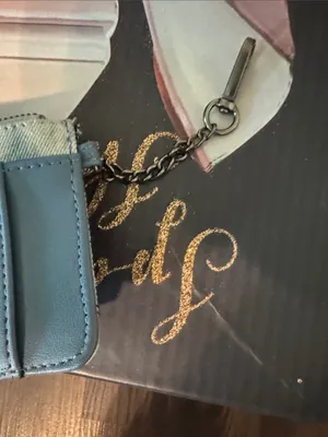 Light Blue Denim Card Wallet with Snap Closure thumbnail 6