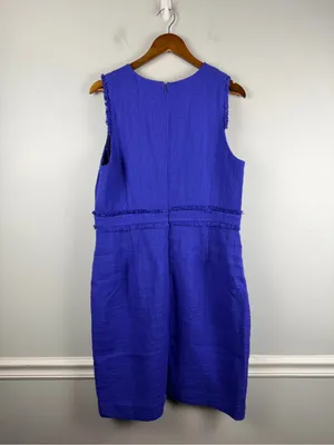 New J. Crew Sheath dress in tweed in Baltik blue size 16 thumbnail 9