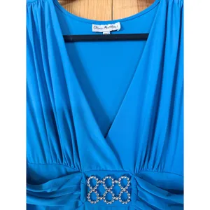 Olivia Matthews Womens Size 10 Blue Maxi Dress Rhinestone Homecoming Wedding thumbnail 4