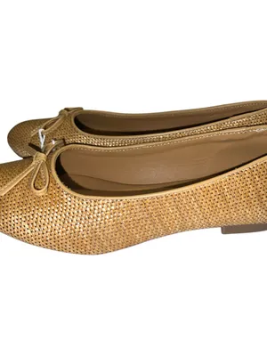Serra brand super cute beige woven style ballerina flats thumbnail 8