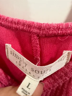 Simply Southern Women’s Pink Sleeveless Knit Jumpsuit with Pockets size Large thumbnail 3