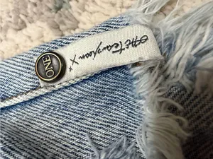 One Teaspoon Outlaws Distressed Button Fly Denim Shorts Size 22/000 thumbnail 4