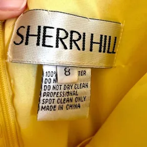 Sherri Hill Yellow Beaded Short Dress Size 8 thumbnail 7