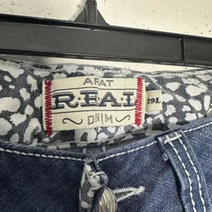 Ariat REAL Denim Womens 29L Dark Wash Embroidered Bootcut Jeans Mid Rise Blue thumbnail 3