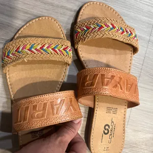 NWOT Artesanal made in MEXICO NAYARIT Colorful Sandals with‎ Tan Accents thumbnail 5