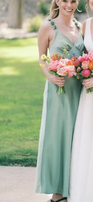 Hello Molly Sage Green Satin Maxi Dress thumbnail 2