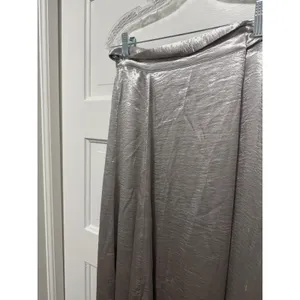 re:named Silver Metallic High Slit Maxi Wrap Skirt Small Evening Party size sm thumbnail 5