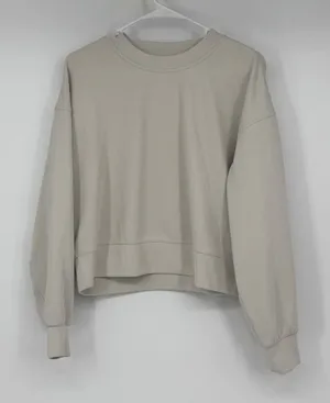 Lululemon Ribbed Softstreme Perfectly Oversized Cropped Crew‎ in Bone Size 6 thumbnail 1
