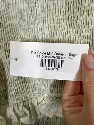 NWT Worth Collective Chloe Smocked Midi Dress in Sage Green Small Floral thumbnail 7