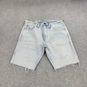 American Eagle Womens Denim Shorts 31" Blue Acid Wash Distressed Bermuda thumbnail 11