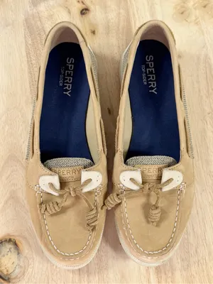 Sperry Oasis Loft Linen‎ Leather Boat Shoes Tan Women’s 9.5 Nautical Preppy thumbnail 4