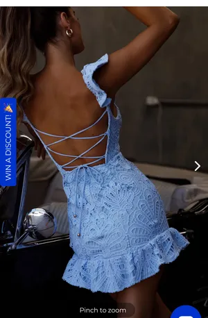 Selfie Leslie Lace Ruffle Mini Dress thumbnail 4