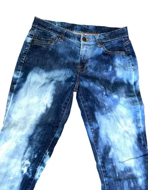 Garnet Hill 28 Bootcut Bleached Tie dye Jeans thumbnail 3