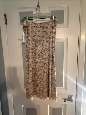 AFRM Strapless Mesh Midi Dress Tan Size M thumbnail 3