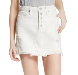 Free People NWT White Denim Skirt thumbnail 1