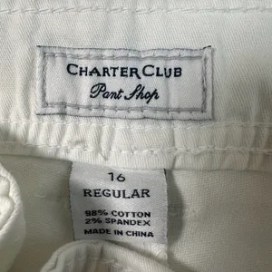 Charter Club White Bermuda Shorts Womens 16 Regular Stretch Cotton Cuffed Hem thumbnail 3