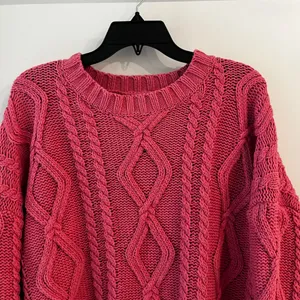 Princess Polly Anaya Oversized Pink Cable Knit Sweater M/L thumbnail 5