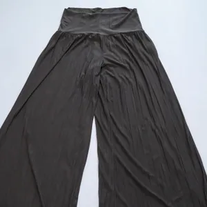 Nic+Zoe Palazzo Pants Womens M Brown Wide Leg High Waist Flowy Minimalist Luxury thumbnail 3