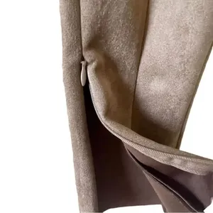 ZARA Faux Suede Legging Trouser Medium Camel Brown Seamed Ankle-Zip SZ M #1128 thumbnail 6