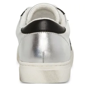 NEW Steve Madden Rezume Silver/Black Lace Up Rounded Toe Fashion Leather thumbnail 6