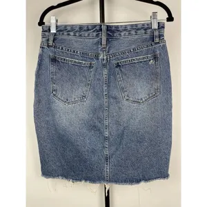 Sam Edelman Medium Blue‎ Wash The Riley Asymmetrical Raw Hem Denim Jean Skirt 29 thumbnail 3