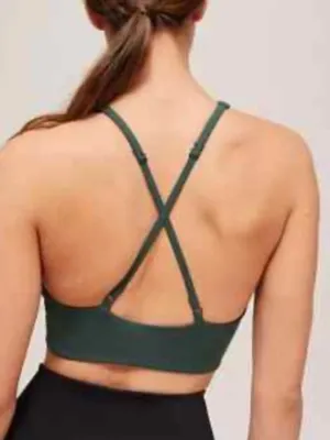 Girlfriend Collective Moss Green Topenga Sports Bra Medium thumbnail 2