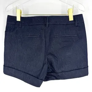 Express Stretch Twill Cuffed Shorts with Wide‎ Waistband Dark Navy Size 6 thumbnail 3