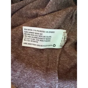 A New Day Womens Large‎ Brown Soft Knit Puff Sleeve Ribbed Cuff Top L thumbnail 4