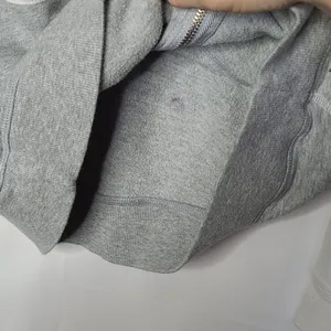 Victoria's Secret zip up hooded hoodie gray white sweatshirt Medium thumbnail 7