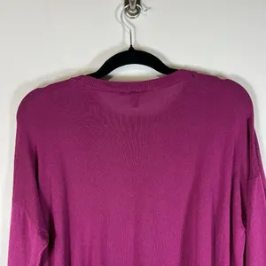 Eileen Fisher 100% Organic Linen Women's Purple Long Sleeve Sweater Size‎ Large thumbnail 6