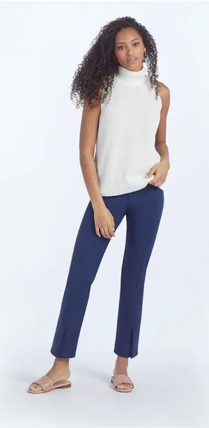 Summersalt Multitasking Slit Front Ankle Pants Deep Sea Navy Blue Size 8 thumbnail 1