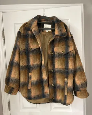 American Eagle Brushed Plaid Shacket thumbnail 1