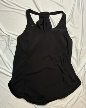 Lululemon black cut out tank top best thumbnail 1