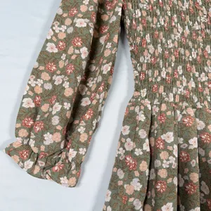 Baltic Born Size-L Womens Marta Midi Dress Floral 3/4‎ Sleeve Smocked Green thumbnail 8