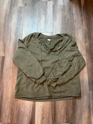 Aerie Easy Street Sweatshirt in Olive Green thumbnail 2