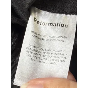 Reformation Black Wide Leg Drawstring Trousers Pants Medium Deadstock Fabric thumbnail 7