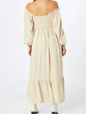Women’s Cream Smocked Off-Shoulder Maxi Dress Size 2 thumbnail 2