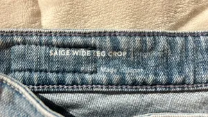 Aged Denim Wide Leg Crop Jeans thumbnail 5