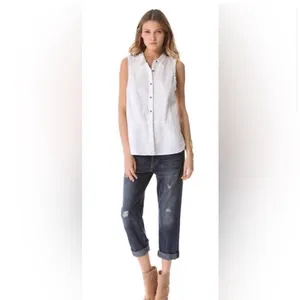 Free People Linen Sleeveless Button Down - Ivory - Large thumbnail 8
