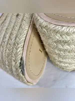 LAUREN RALPH LAUREN Wedges sz9.5 Pink Satin Fringe Espadrille Classy thumbnail 7