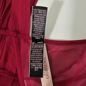 Victoria's Secret Pleated Embellished Babydoll - Claret Red - Size M - 11211557 thumbnail 11